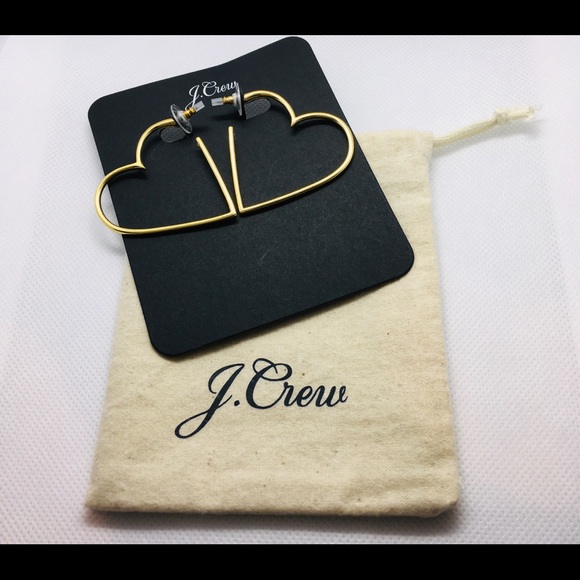 J. Crew Jewelry - J. Crew Heart Hoop Earrings
